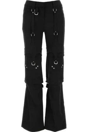 OFF-WHITE Broeken, Dames, Zwart, S, Polyester, Stretch Cargo Broek
