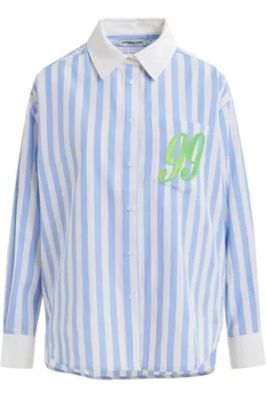 Essentiel Antwerp Blouses & Shirts, Dames, Blauw, S, Katoen, Halibut Shirt met puntige kraag