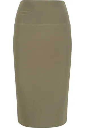 Norma Kamali Rokken, Dames, Groen, XS, Polyester, Pencilrok in militaire stijl