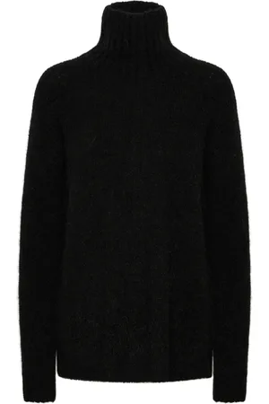My Essential Wardrobe Truien, Dames, Zwart, S, Wol, Zwarte Gebreide Rolkraagtrui