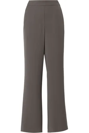 P.A.R.O.S.H. Broeken, Dames, Grijs, M, Polyester, High-Waisted Wide Leg Broeken