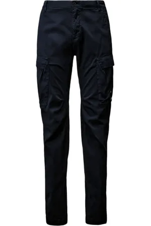 C.P. Company Broeken, Heren, Blauw, S, Katoen, Blauwe Cargo Broek met Lens Detail