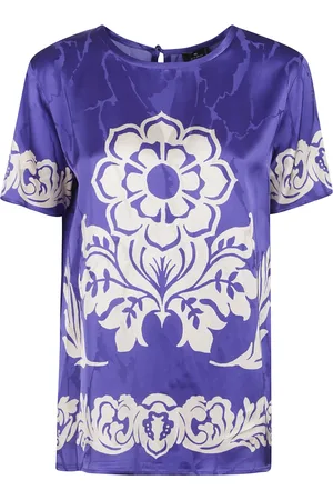 Etro Blouses & Shirts, Dames, Veelkleurig, M, Casual blouse met korte mouwen