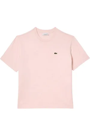 Lacoste Tops, Dames, Roze, XS, Relaxed Fit Ronde hals T-shirt