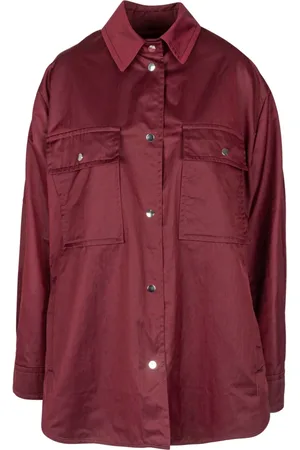TELA Jassen, Dames, Rood, M, Polyester, Stijlvolle technische jas met drukknopen