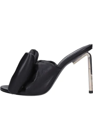 OFF-WHITE Schoenen, Dames, Zwart, 39 EU, Leer, leren muiltjes met hak