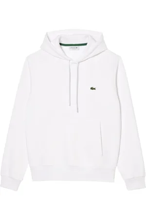 Lacoste Sweatshirts & Hoodies, Heren, Wit, 2Xl, Katoen, Biologische katoenen hoodie met kangoeroezak