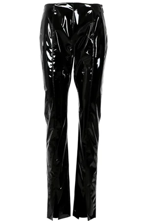 Msgm Broeken, Dames, Zwart, S, Vinyl Broek