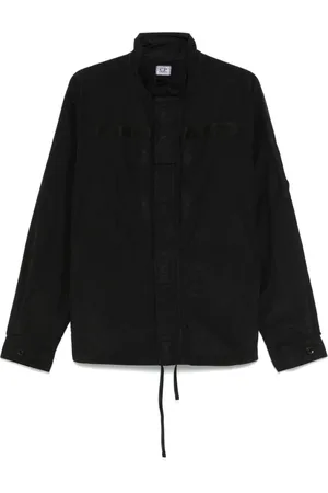C.P. Company Jassen, Heren, Zwart, M, Zwart rits vooraan bovenkleding met ceintuurmanchetten