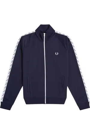 Fred Perry Jassen, Heren, Blauw, M, Katoen, Sportswear Track Jacket met Laurel Wreath