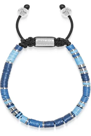 Nialaya Accessoires, Heren, Grijs, L, Nylon, Kralen Armband