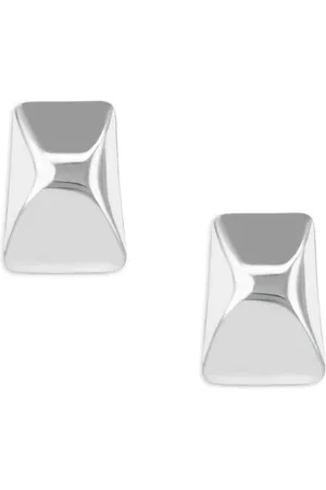 ANINE BING Accessoires, Dames, Grijs, ONE Size, Gepolijste Zilverkleurige Oorbellen Paar