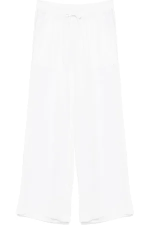 P.A.R.O.S.H. Broeken, Dames, Wit, S, Witte broek met elastische tailleband en trekkoord