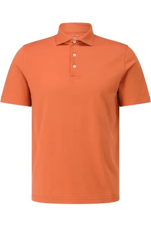 FEDELI Tops, Heren, Oranje, 5Xl, Katoen, Jersey Polo Shirt