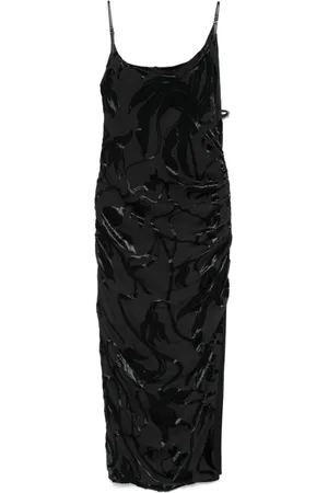 MUGLER Kleedjes, Dames, Zwart, S, Zwarte Zijgesp Jurk