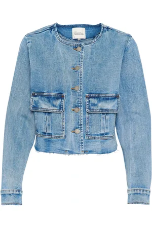 My Essential Wardrobe Jassen, Dames, Blauw, 2Xl, Denim, Lichtblauwe Retro Wash Denim Jas