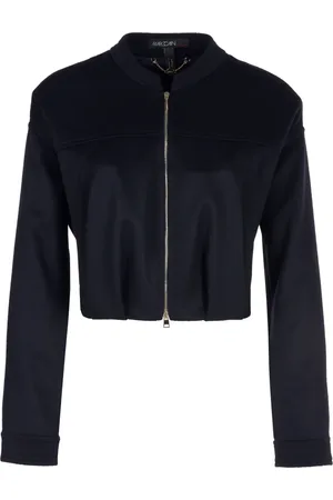 Marc Cain Jassen, Dames, Blauw, L, Wol, Wollen en Kasjmier Blouson Jack