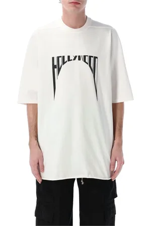 Rick Owens Tops, Heren, Wit, M, Katoen, Zwart Hollywood Print T-shirt