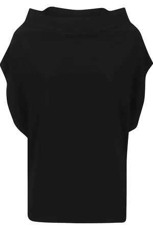 Norma Kamali Tops, Dames, Zwart, M, Polyester, Chique Mouwloze Top