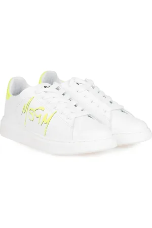 Msgm Schoenen, Dames, Wit, 37 EU, Leer, Hoogwaardige leren sneakers