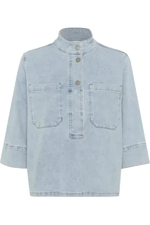 My Essential Wardrobe Blouses & Shirts, Dames, Blauw, M, Denim, Lichtblauwe Denim Blouse