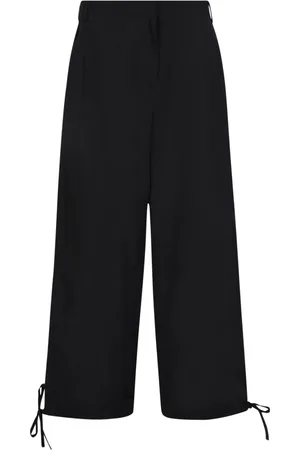 Msgm Broeken, Dames, Zwart, S, Linnen, Luxe Wijde Pijpen Broek