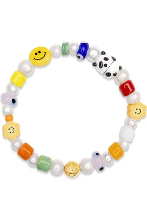 Nialaya Accessoires, Heren, Geel, 2Xl, Panda Parel Armband