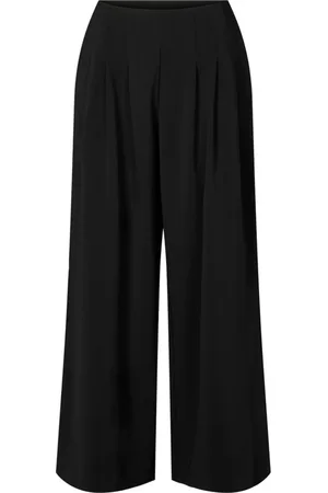 RUE de FEMME Broeken, Dames, Zwart, XS, Elegante Wijde Pijp Broek Zwart