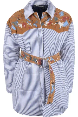 Palm Angels Blouses & Shirts, Dames, Veelkleurig, S, Katoen, 4060 Lichtblauwe Overhemd