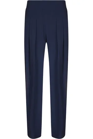 Norma Kamali Broeken, Dames, Blauw, XS, Blauwe Slim-fit Broek