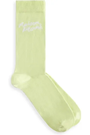 Maison Kitsuné Ondergoed, Heren, Groen, M, Elegante handschrift sokken