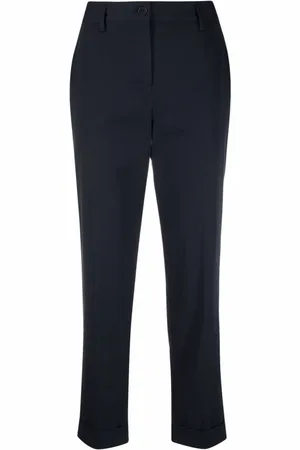 P.A.R.O.S.H. Broeken, Dames, Blauw, S, Katoen, High-Waisted Tailored Broeken