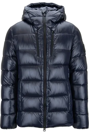 save the duck Jassen, Heren, Blauw, XL, Polyester, Herenjas met rits en hoge kraag