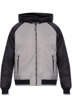 Palm Angels Jassen, Heren, Grijs, S, Hooded Jacket
