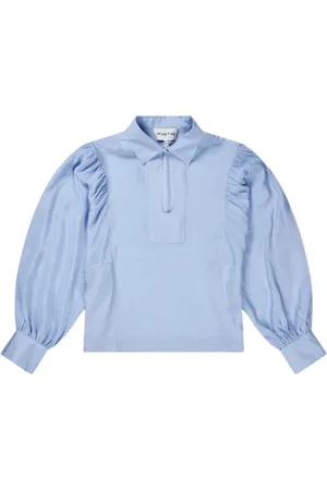 Munthe Blouses & Shirts, Dames, Blauw, L, Katoen, Shellcu Top