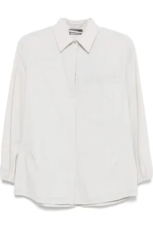 HERNO Blouses & Shirts, Dames, Grijs, M, Katoen, Casual Katoenen Overhemd voor Mannen