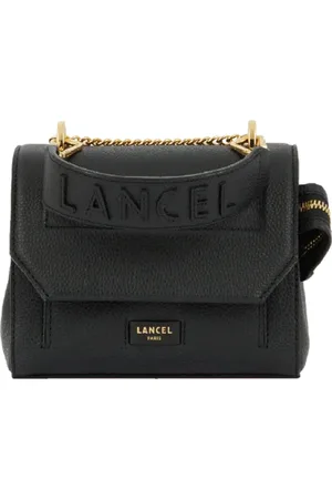 LANCEL Tassen, Dames, Zwart, ONE Size, Leer, Stijlvolle Zwarte Leren Schoudertas
