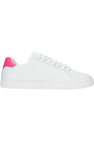 Palm Angels Schoenen, Dames, Wit, 36 EU, Leer, Tennissneakers met geborduurd logo