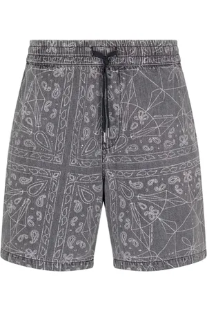 Armani Exchange Korte broeken, Heren, Zwart, W32, Katoen, Gestreepte Shorts met Trekkoord in de Taille