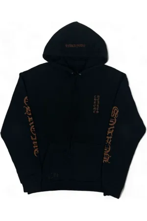 CHROME HEARTS Sweatshirts & Hoodies, Heren, Blauw, M, Zwart Bruin Logo Hoodie