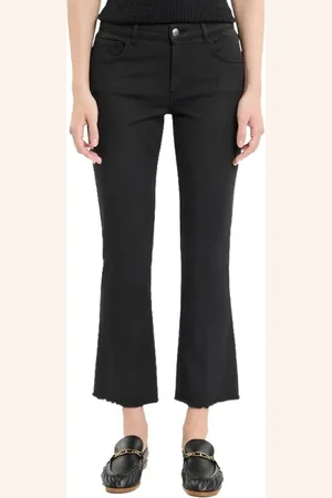FAY Jeans, Dames, Zwart, W28, Katoen, Skinny 5-pocket katoenen broek met rafelzoom