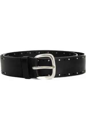 Orciani Accessoires, Heren, Zwart, 100 CM, Leer, Leren Riem met Studs