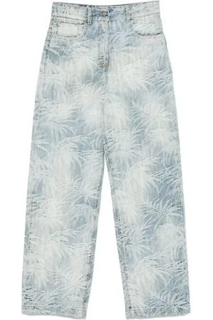 Palm Angels Jeans, Dames, Blauw, W25, Katoen, Wide Jeans