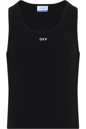 OFF-WHITE Tops, Heren, Zwart, S, Katoen, Off Stamp Rib Tank Top