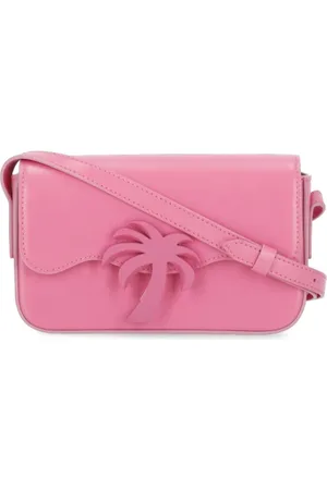 Palm Angels Tassen, Dames, Roze, ONE Size, Leer, Glad Leren Schoudertas