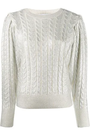 Msgm Truien, Dames, Grijs, M, Rondgebreide trui