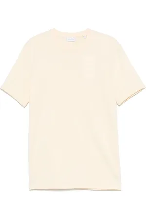 Les Deux Tops, Heren, , M, Katoen, Pastel Geel Logo Geborduurd T-shirt