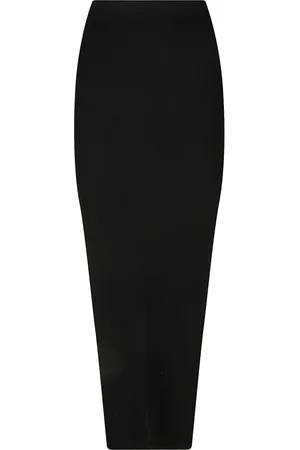 Rick Owens Rokken, Dames, Zwart, S, Polyester, Hoge Taille Stretch Gebreide Rok