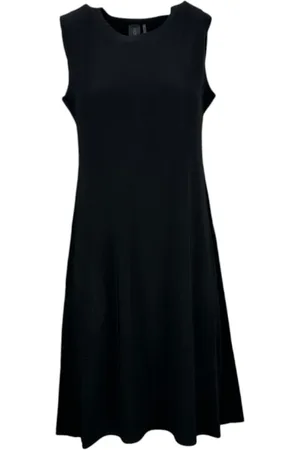 Norma Kamali Kleedjes, Dames, Zwart, S, Polyester, Flare Jurk met Zakken