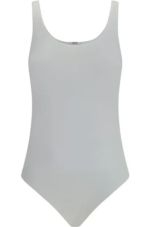 Wolford Tops, Dames, Wit, M, Katoen, Mouwloze body met ronde halslijn